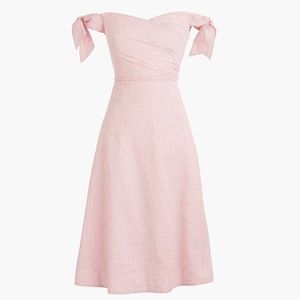J. CREW Pink Stripe Tie-Shoulder Dress SZ 00P